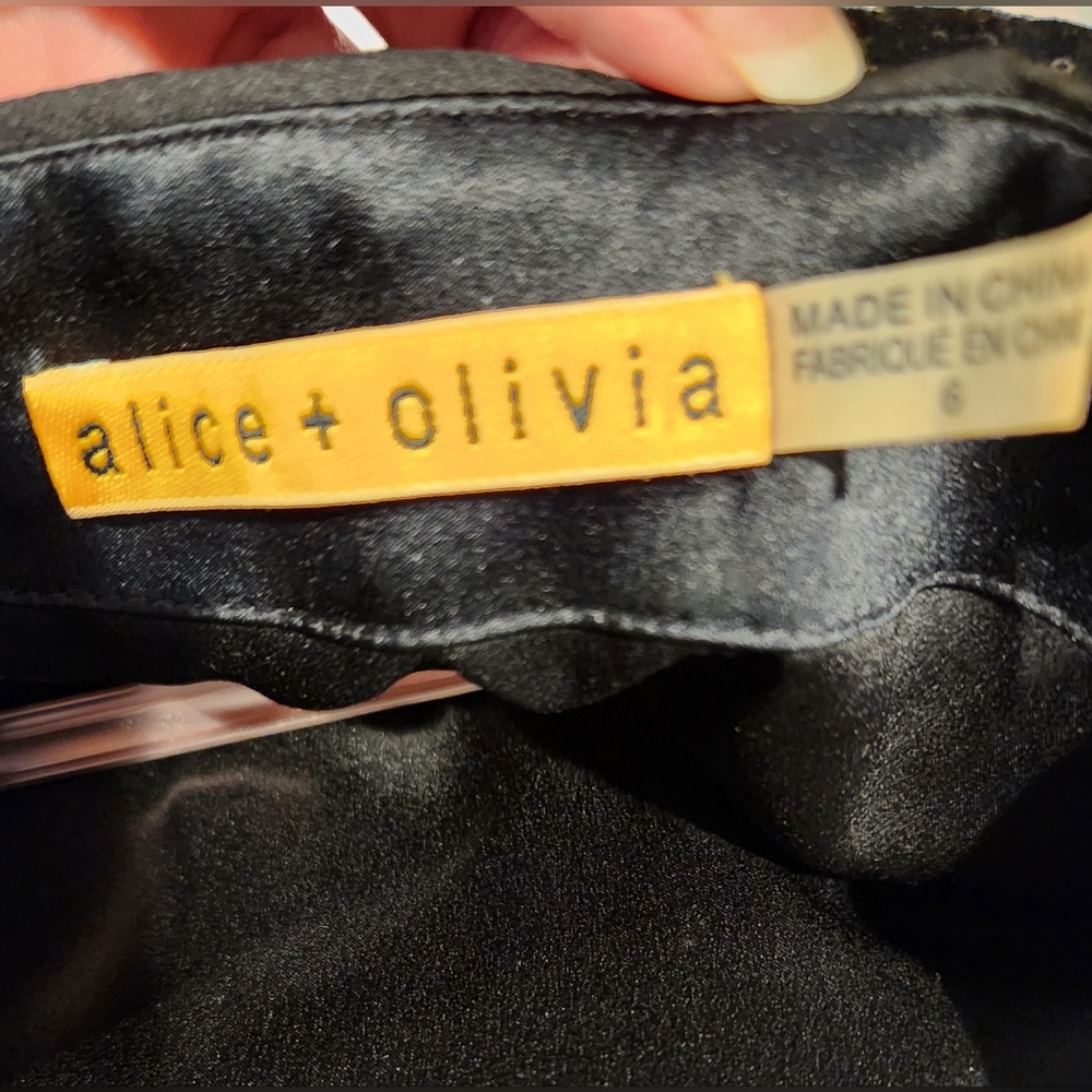 Alice + Olivia Size 6 Black Leopard Silk Velvet & Sequin Mini Dress - Picture 7 of 9